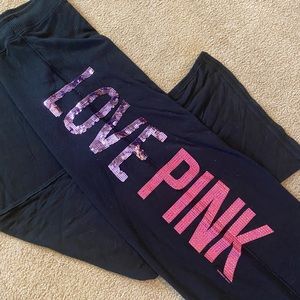 Victoria’s Secret Pink bling boyfriend pants.